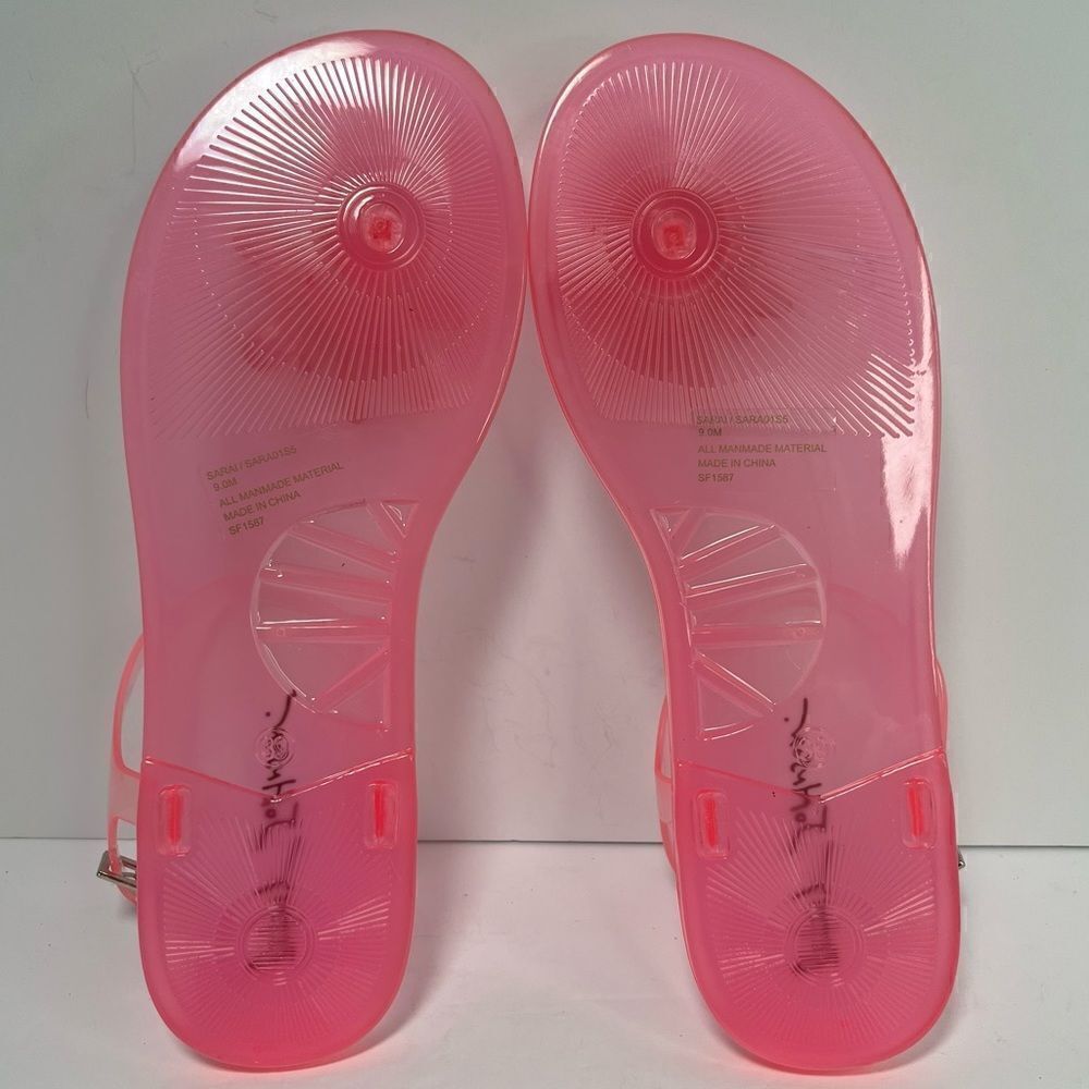 Betsey Johnson Sarai Jelly Daisy Sandals Pink Womens 9 - Picture 6 of 8